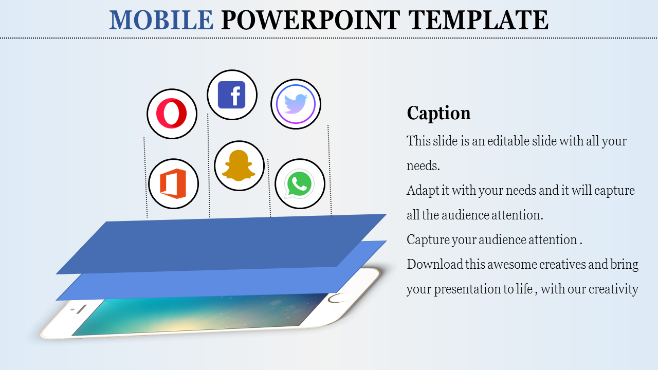 Free - Attractive Mobile PPT Template For Powerpoint and Google Slides